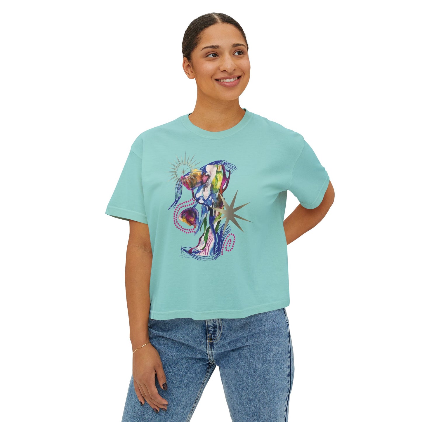 Drip Drop Boxy Crop