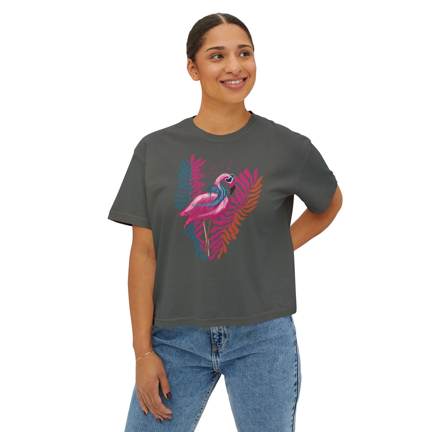 Flamingo Queen Boxy Crop