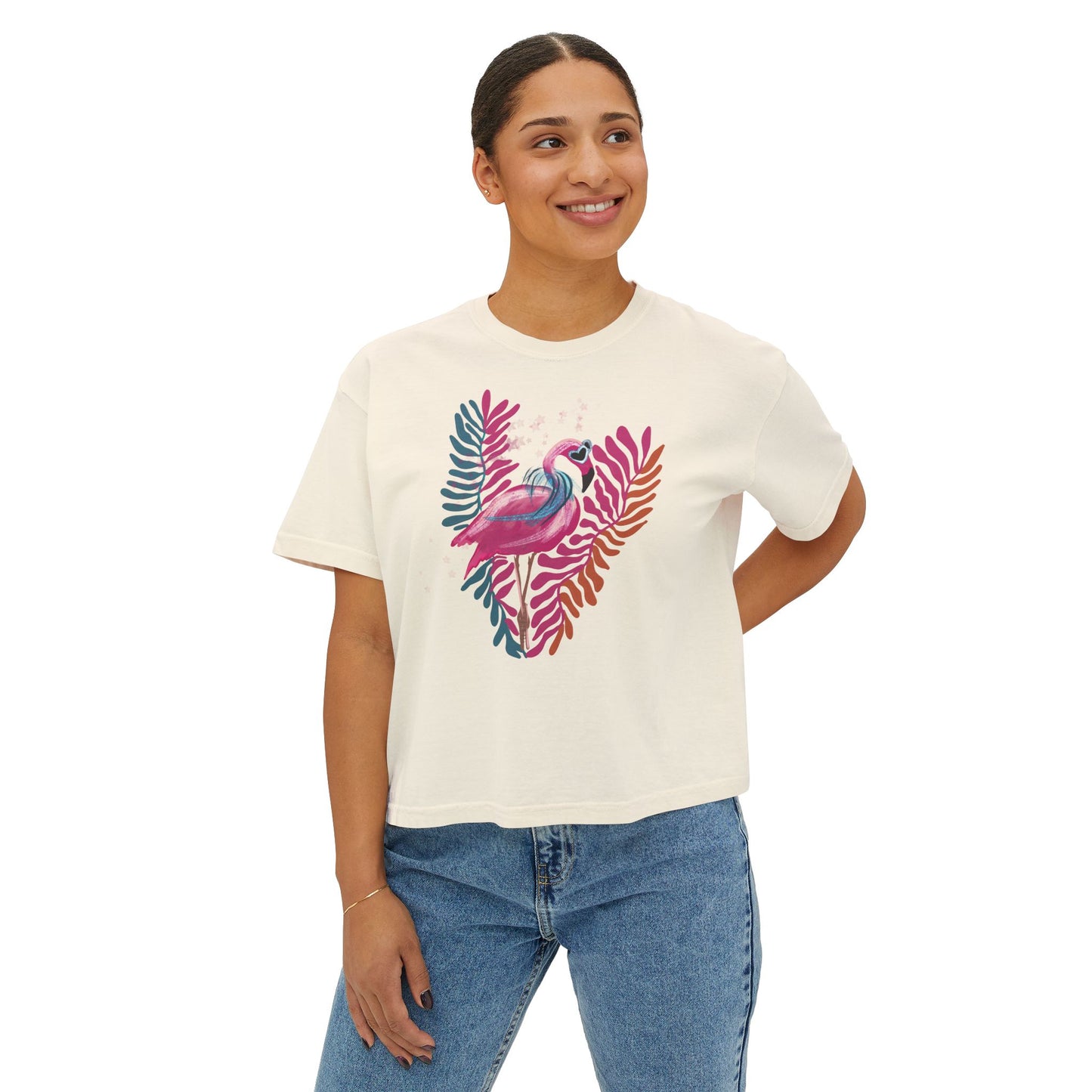 Flamingo Queen Boxy Crop