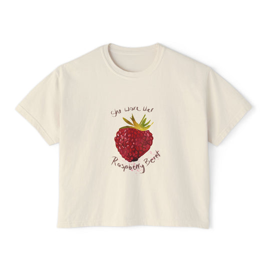 Raspberry Beret Boxy Crop