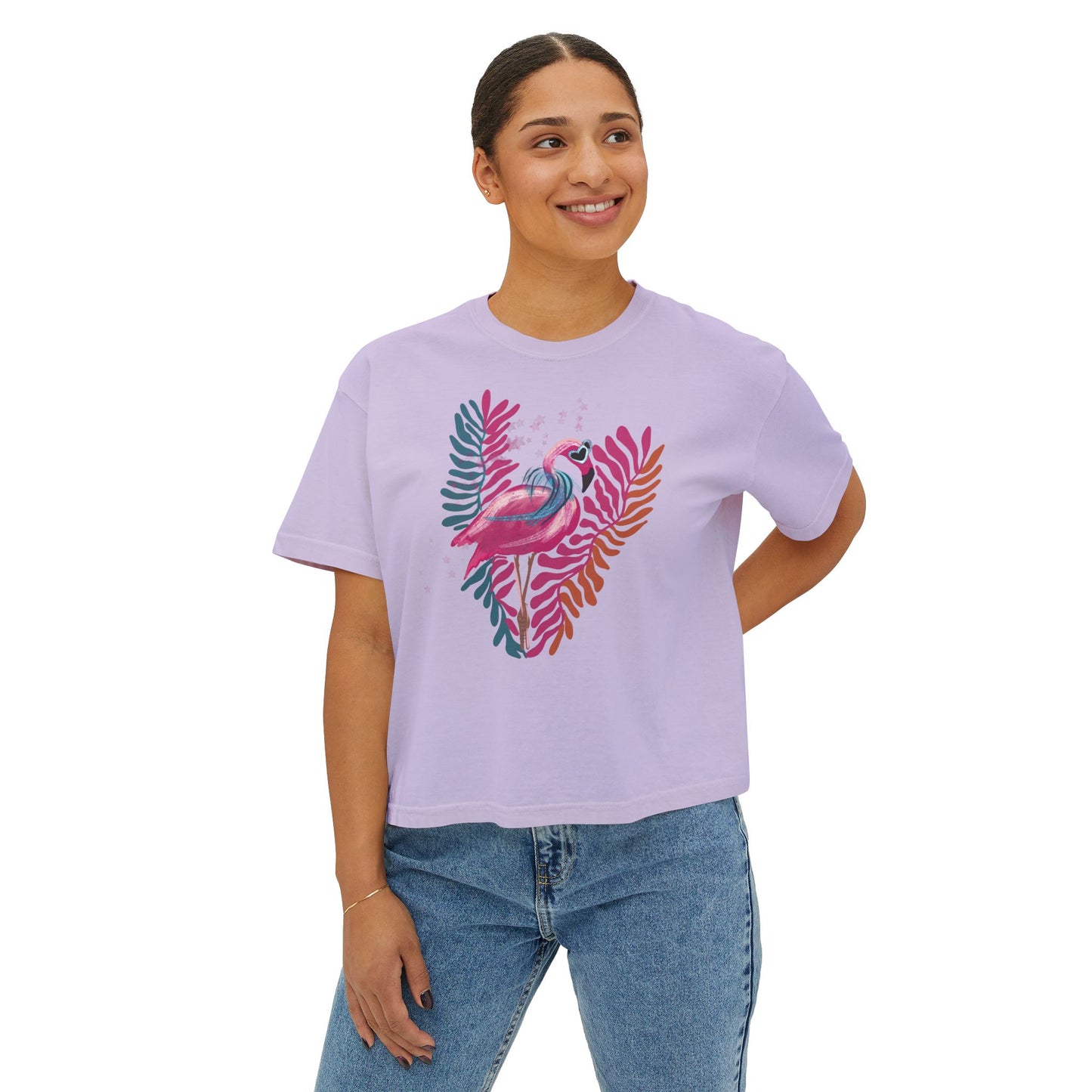 Flamingo Queen Boxy Crop