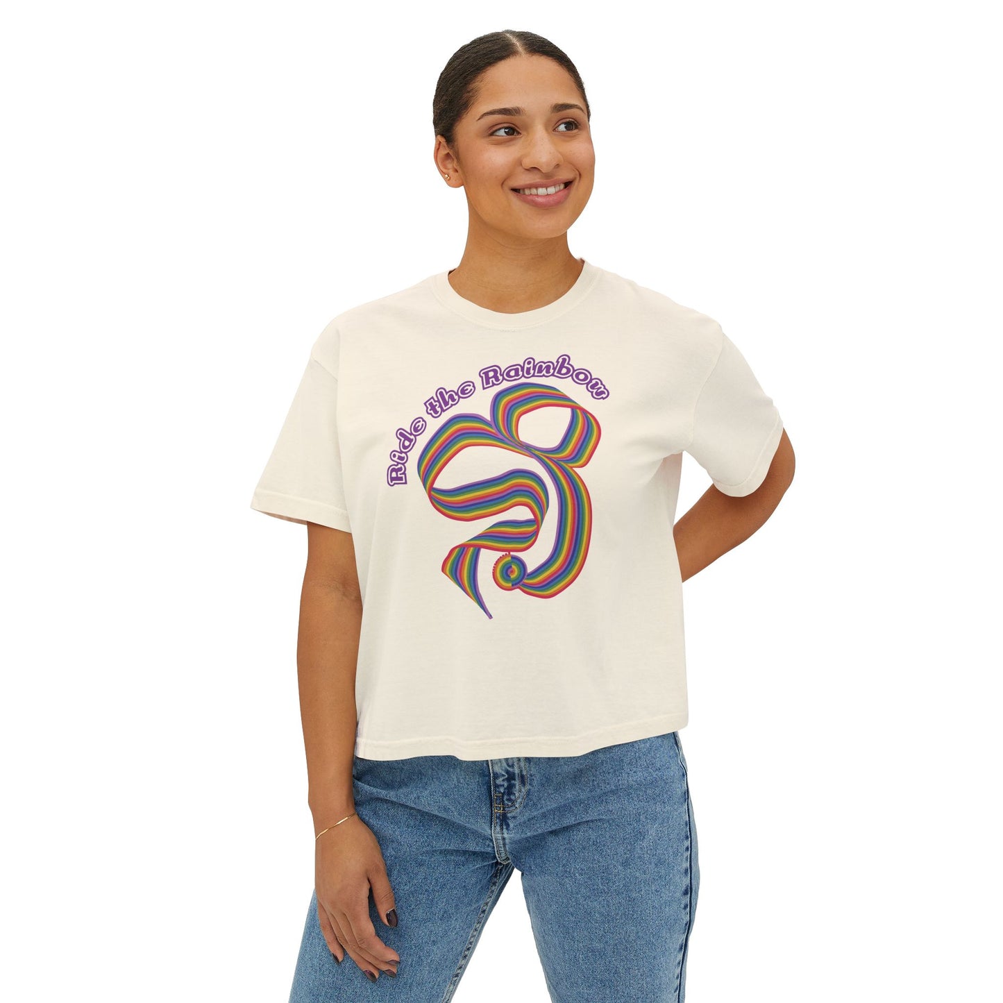 Ride the Rainbow Boxy Crop