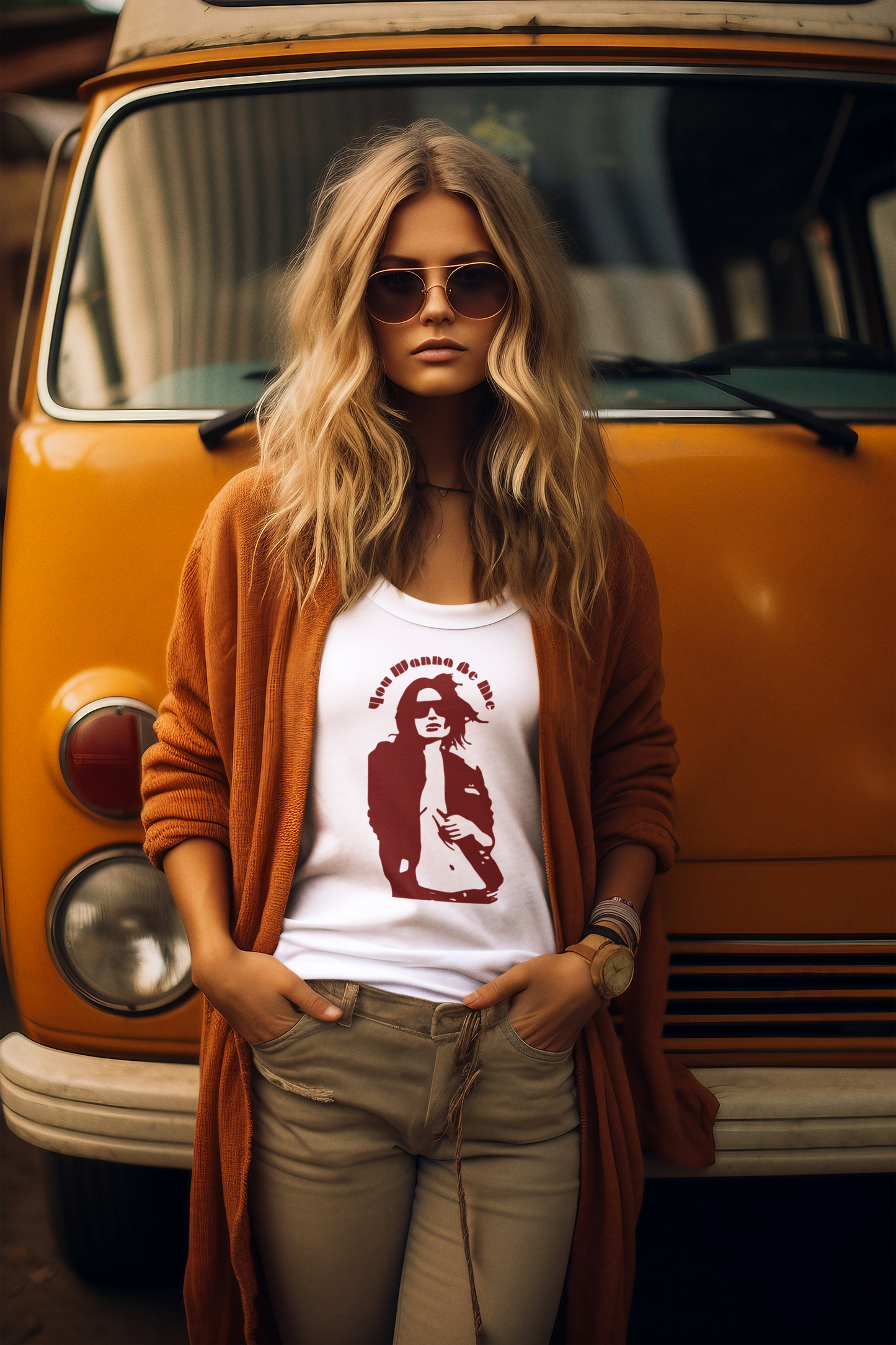 Wanna Be Me Rolled Cuffs Muscle Tee