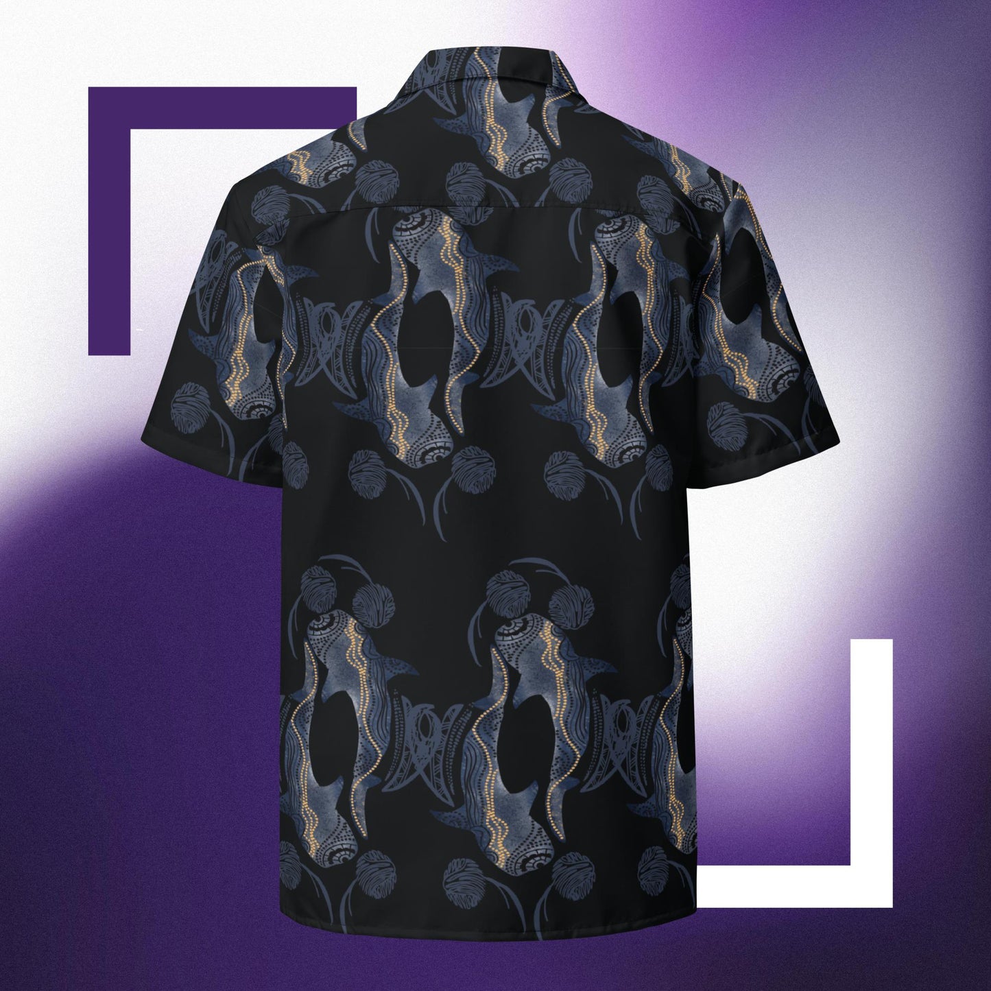 Whale Shark in Deep Marine Button Shirt