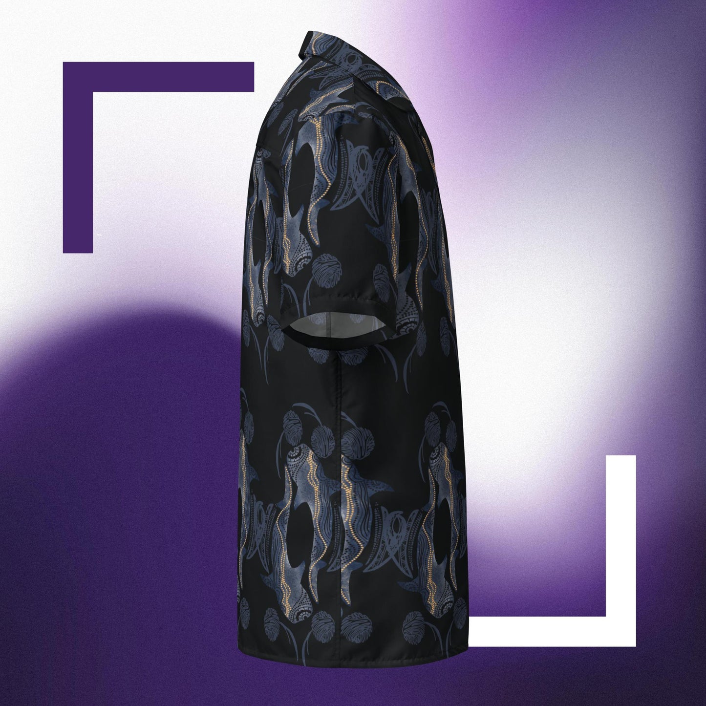 Whale Shark in Deep Marine Button Shirt