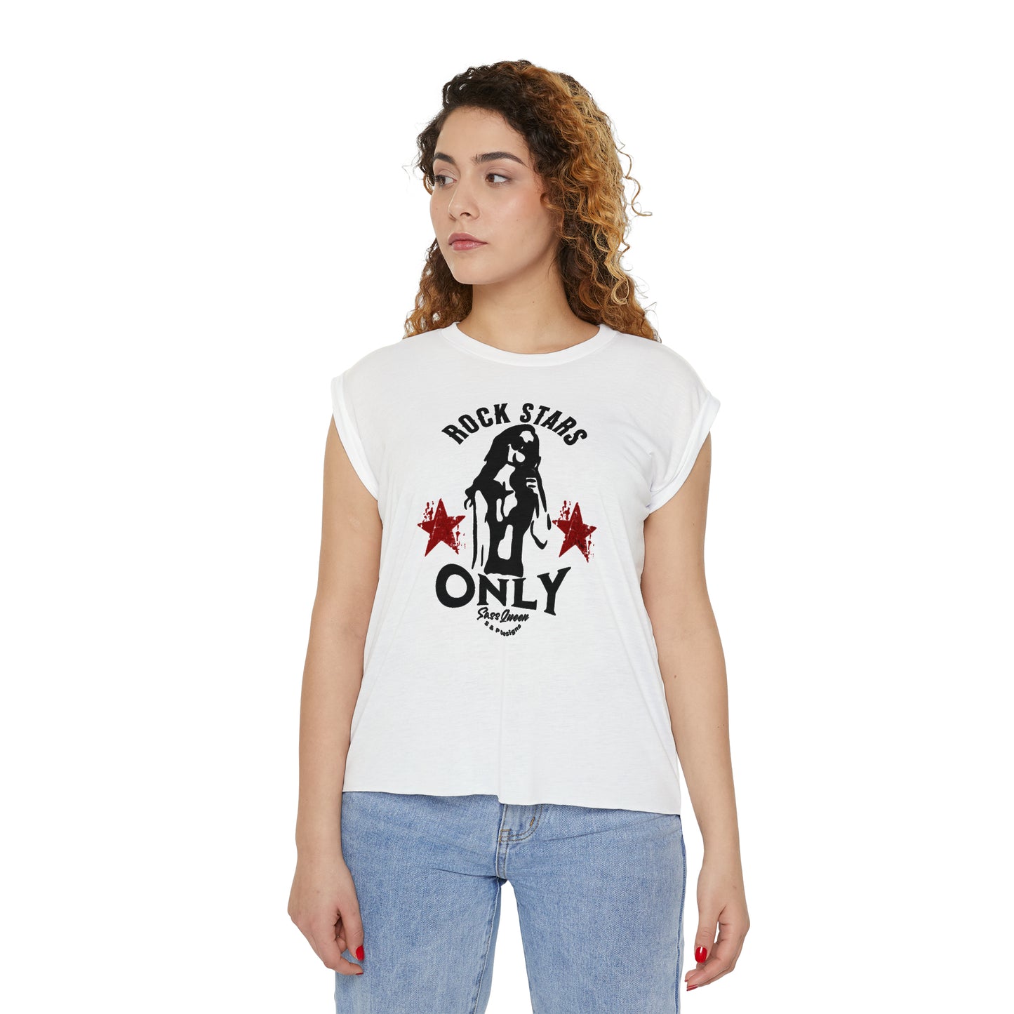 Rock Star Rolled Cuffs Muscle Tee