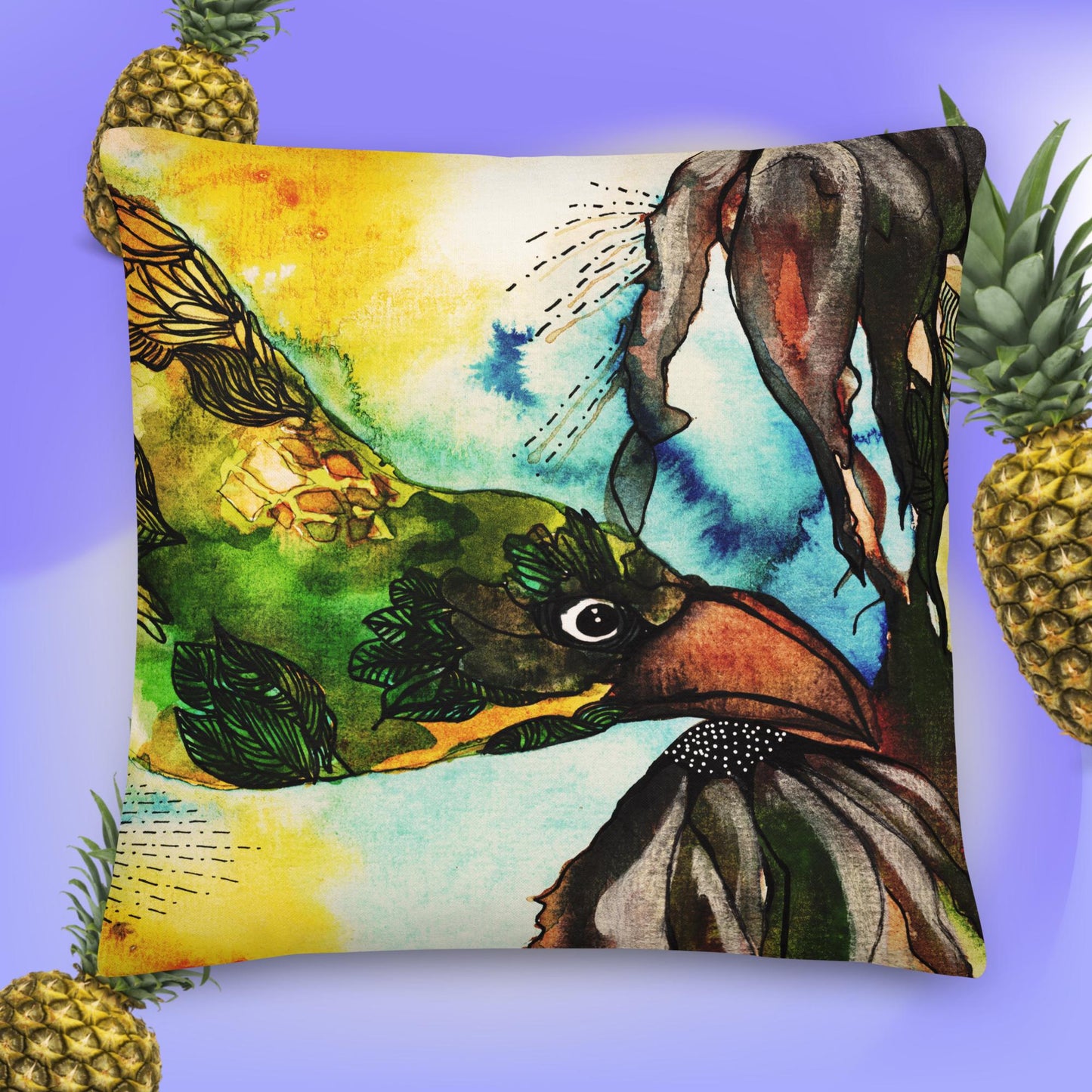 Honey Eater Premium Pillow