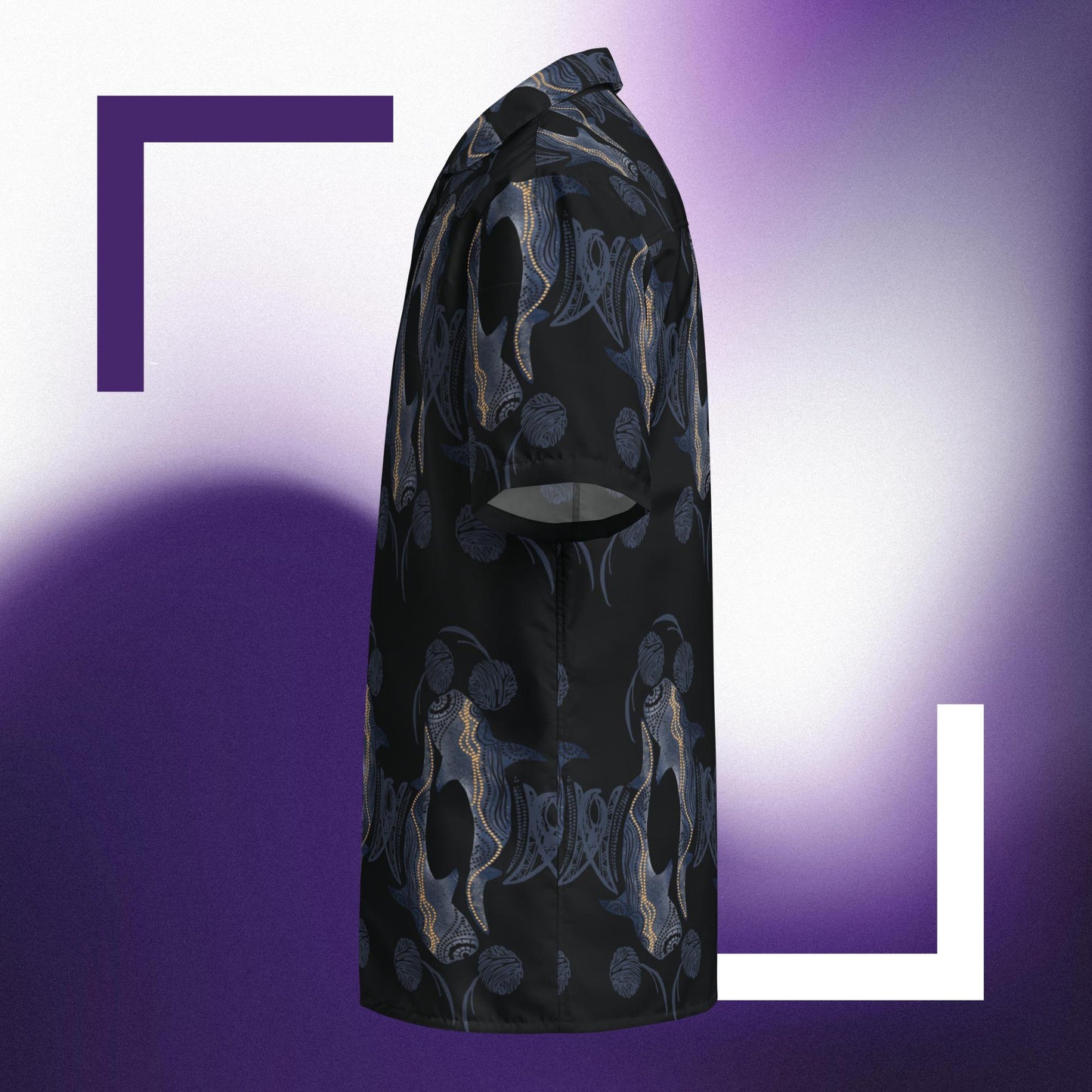 Whale Shark in Deep Marine Button Shirt